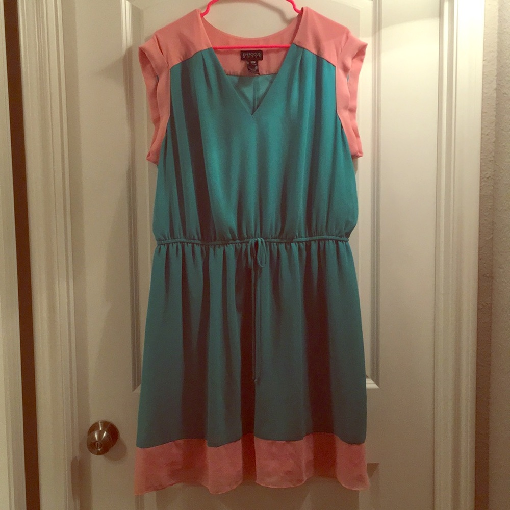 Teal and Pink Dress
